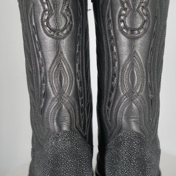 Hand Made STINGRAY Cowboy Western DECKTILES BOOTS w Eyes SZ 6.5 - Picture 14 of 16